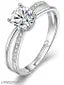 Gleve Anti-Tarnish Silver Diamond Ring