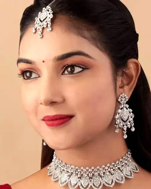 Beautiful Alloy Silver Jewel Set