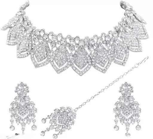 Beautiful Alloy Silver Jewel Set
