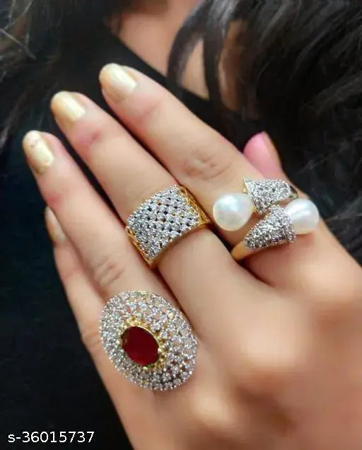 Twinkling Charming Gold Plated Rings